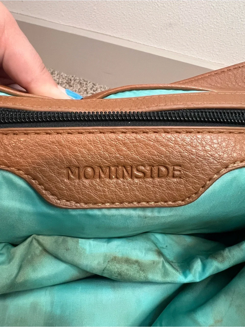 Tan Leather Baby Bag Backpack - Stylish Diaper Bag